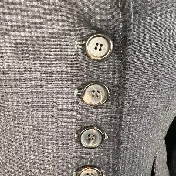 Paul Smith Women's Pinstripe Blazer Jacket 44 Black Virgin Wool Career Work - Picture 4 of 13